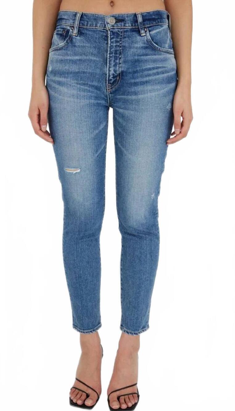 NEW MOUSSY grahamwood high rise skinny jeans in blue